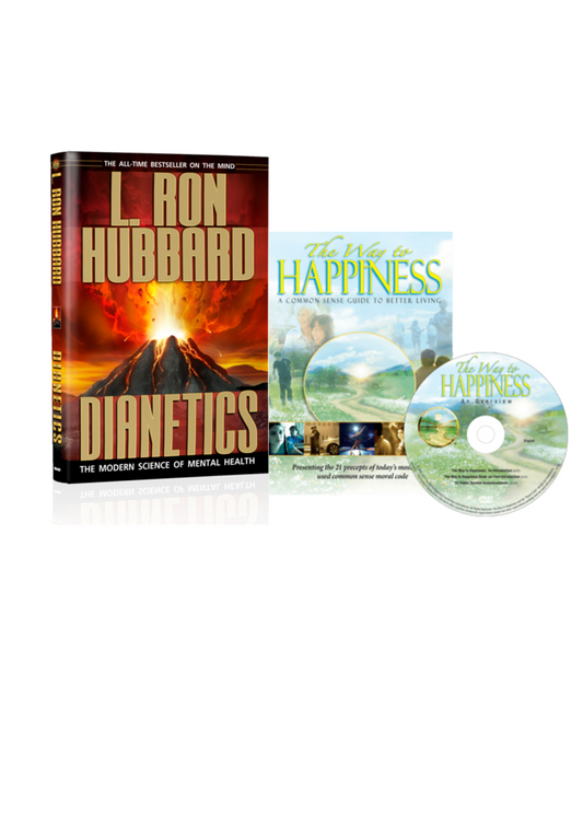 Dianetics Book     + The Way to Happiness DVD & Booklet